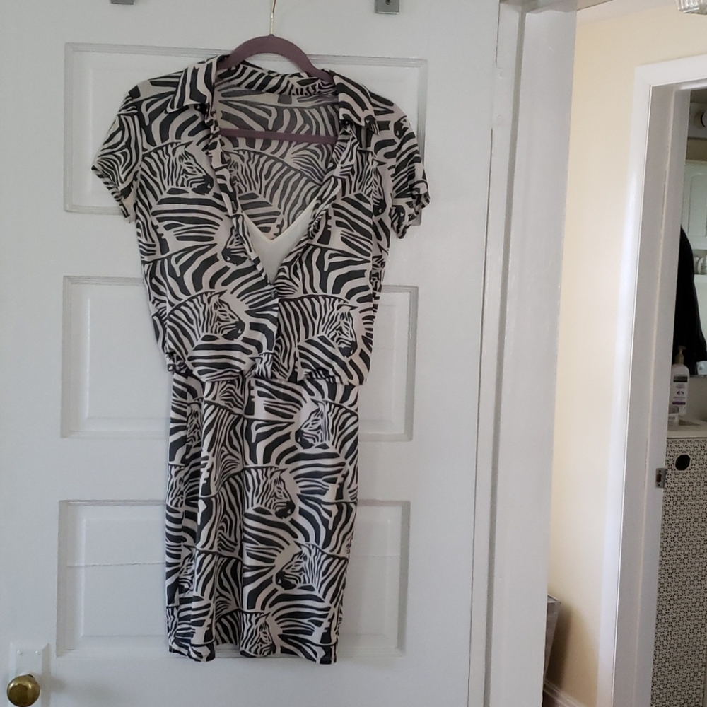 Laundry Zebra Animal Print Mini Dress sz 4